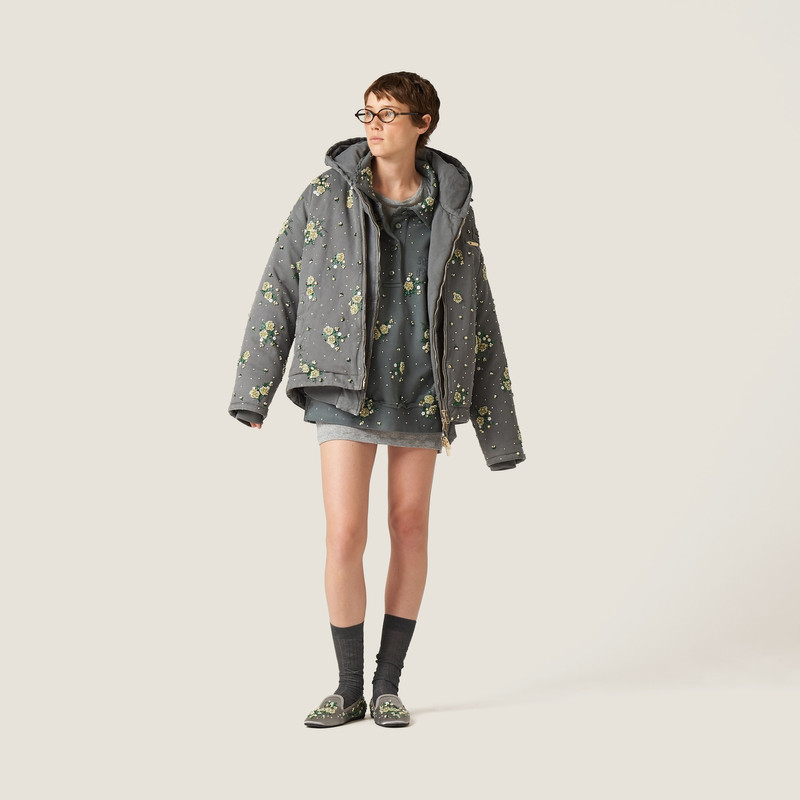 Garment-dyed cotton fleece sweatshirt with embroidered logo 4