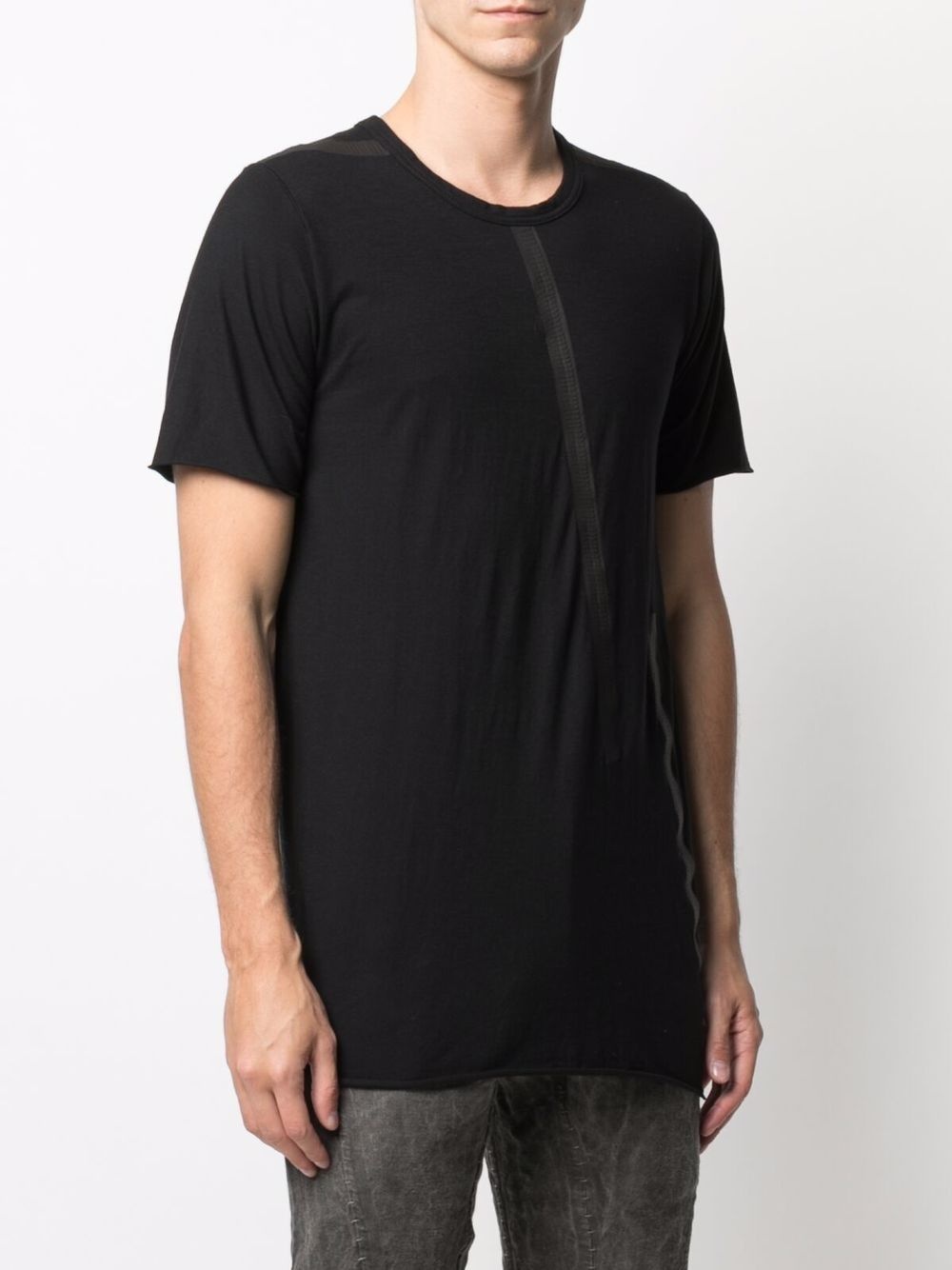 panelled contrast-trim T-shirt - 4