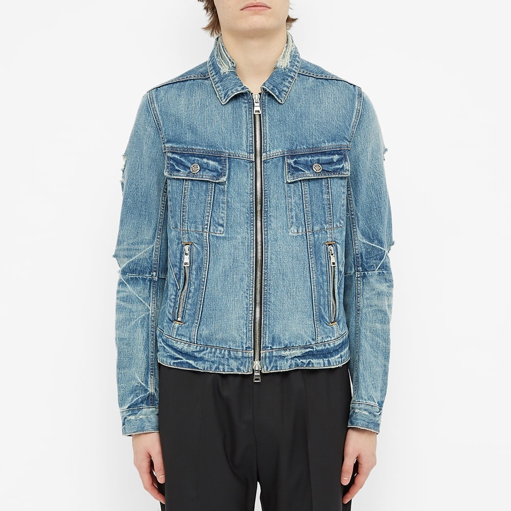 Balmain Back Print Denim Jacket - 4