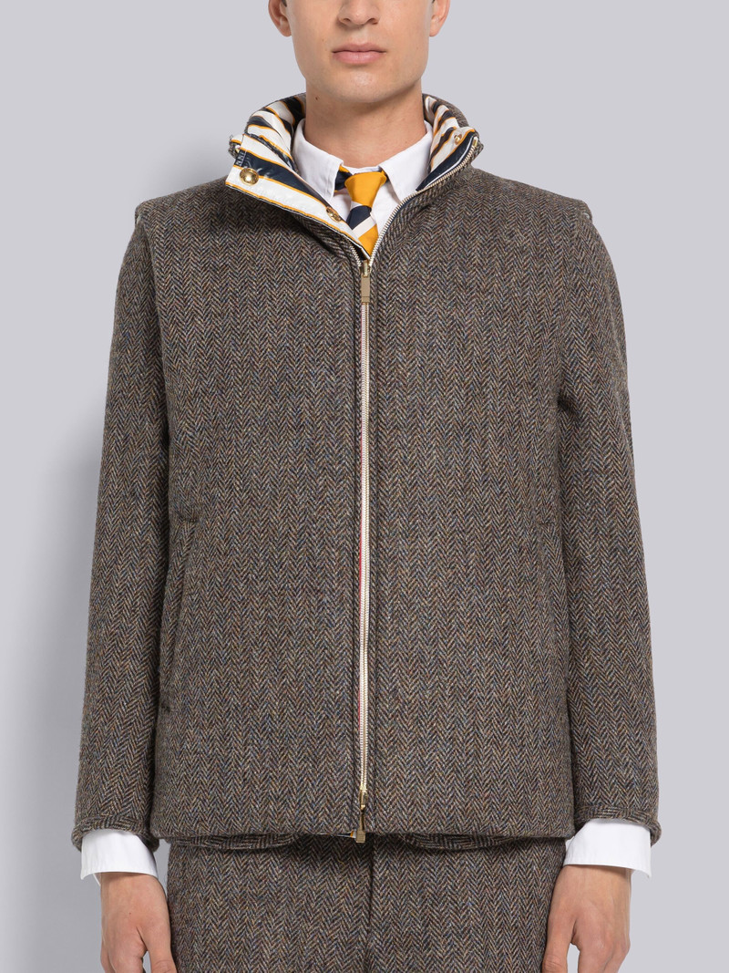 Herringbone Reversible Snap Front Vest 1