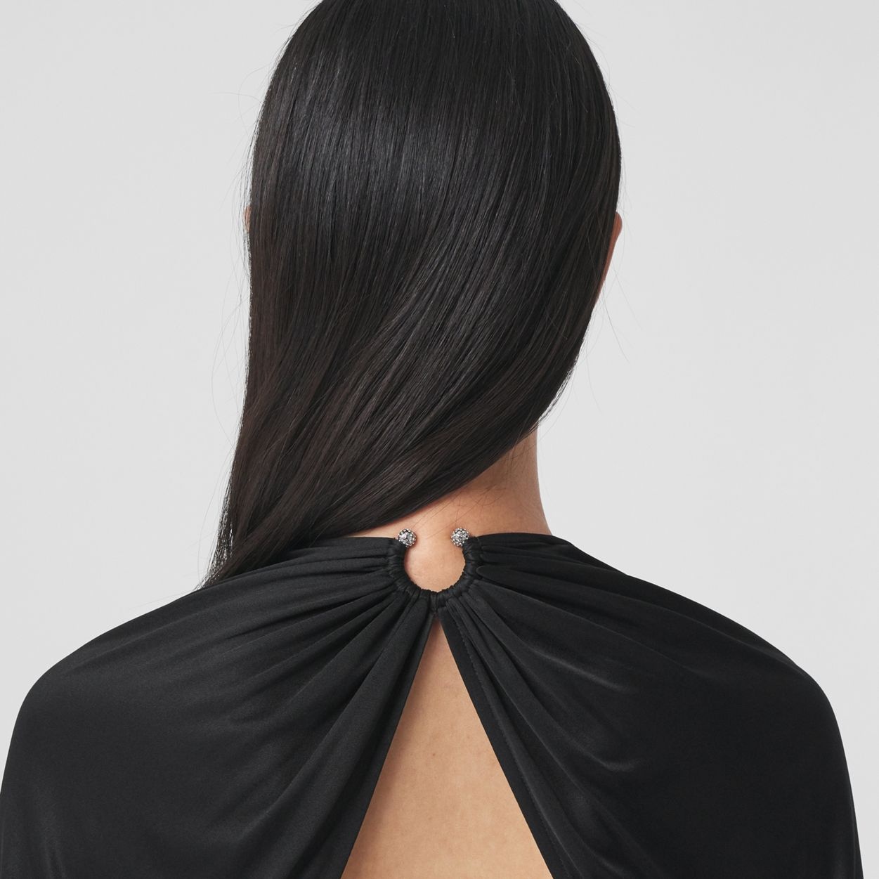 Crystal Ring Detail Gathered Jersey Gown - 6
