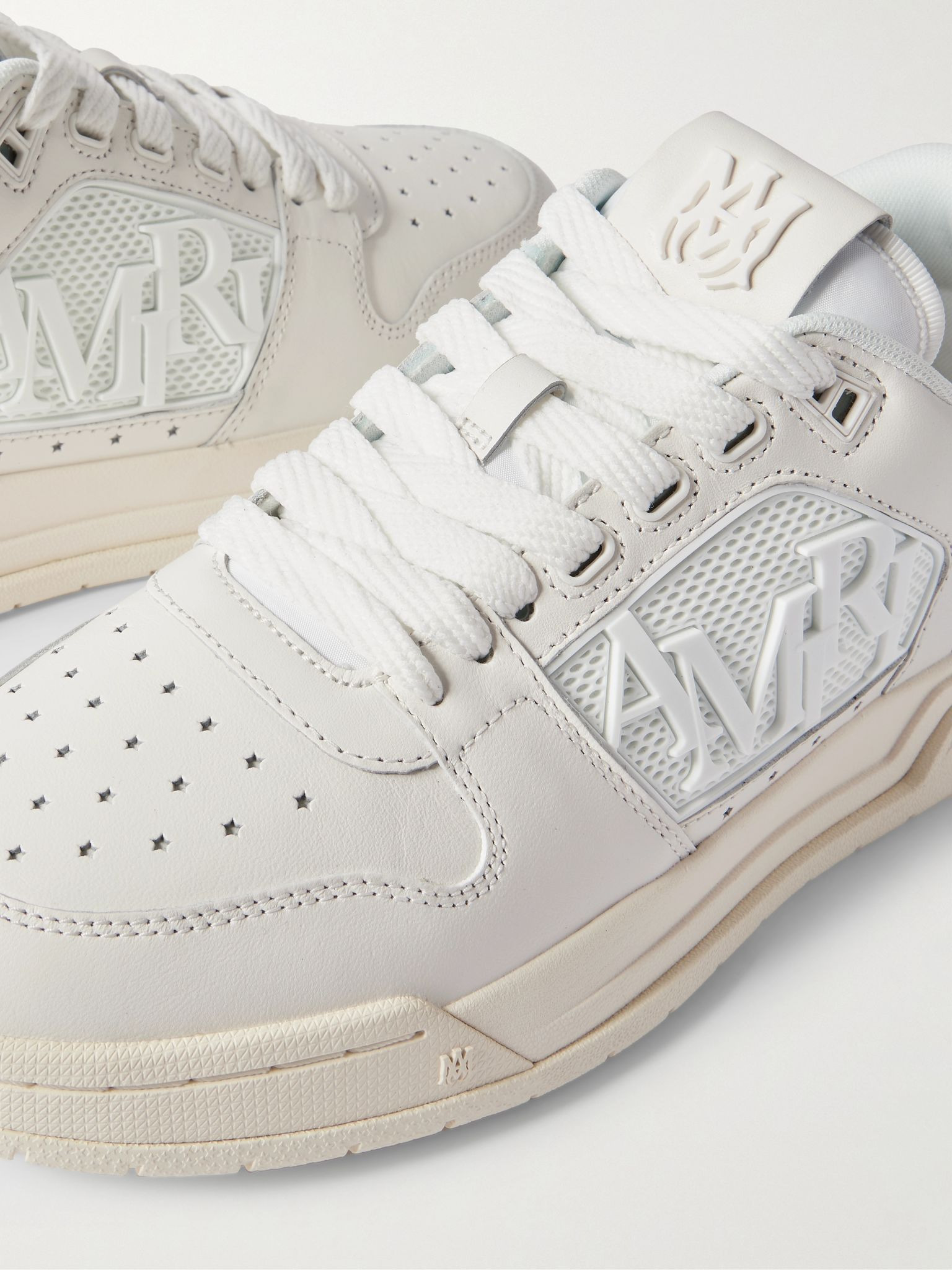 Classic Low Logo-Appliquéd Rubber-Trimmed Leather Sneakers White - 5