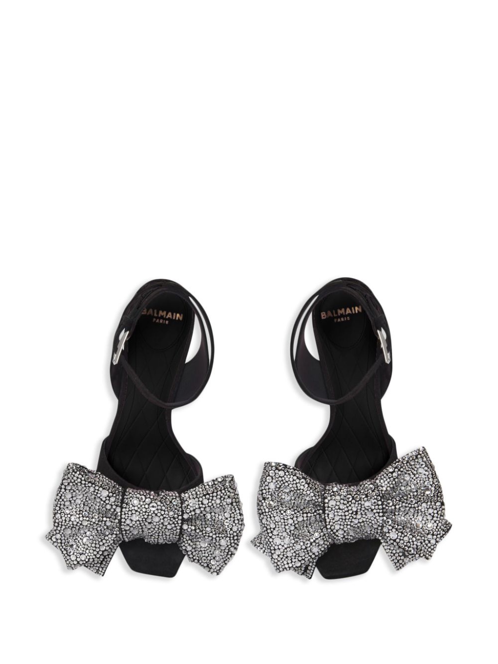 rhinestone bow sandals - 3