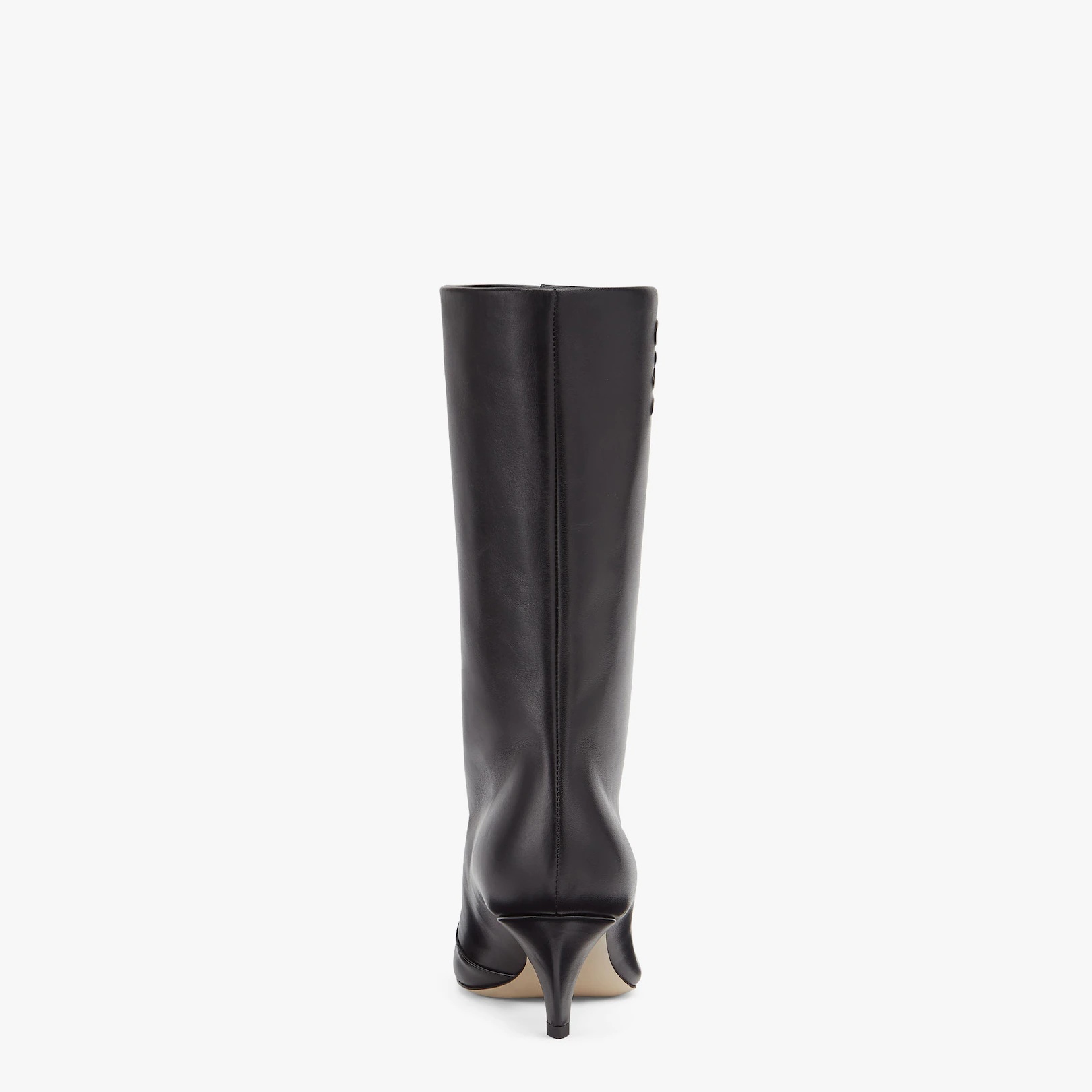 Black leather boots with medium heel - 3