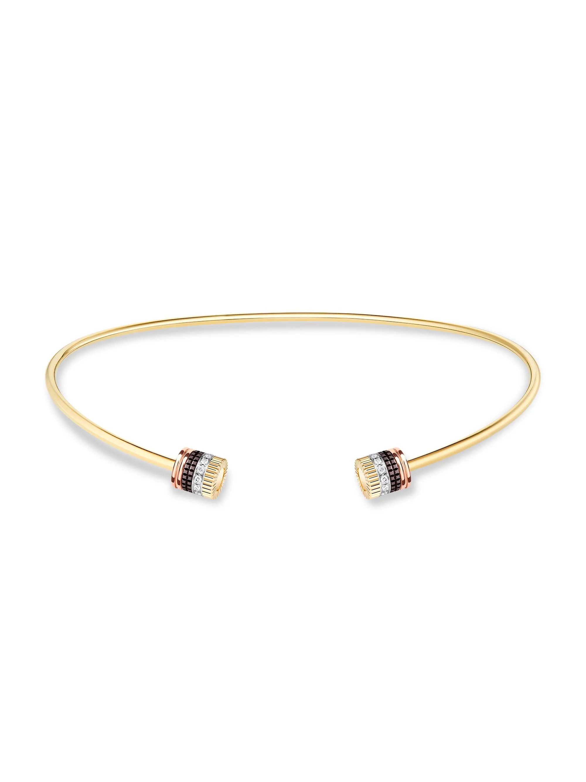 Women's Quatre Classique Tri-Tone 18K Gold & 0.60 TCW Diamond Collar Necklace - Yellow Gold - 1