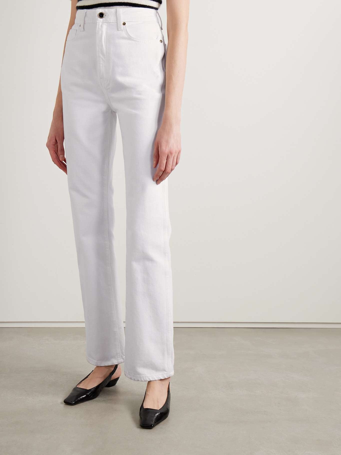 Danielle high-rise straight-leg jeans White - 3