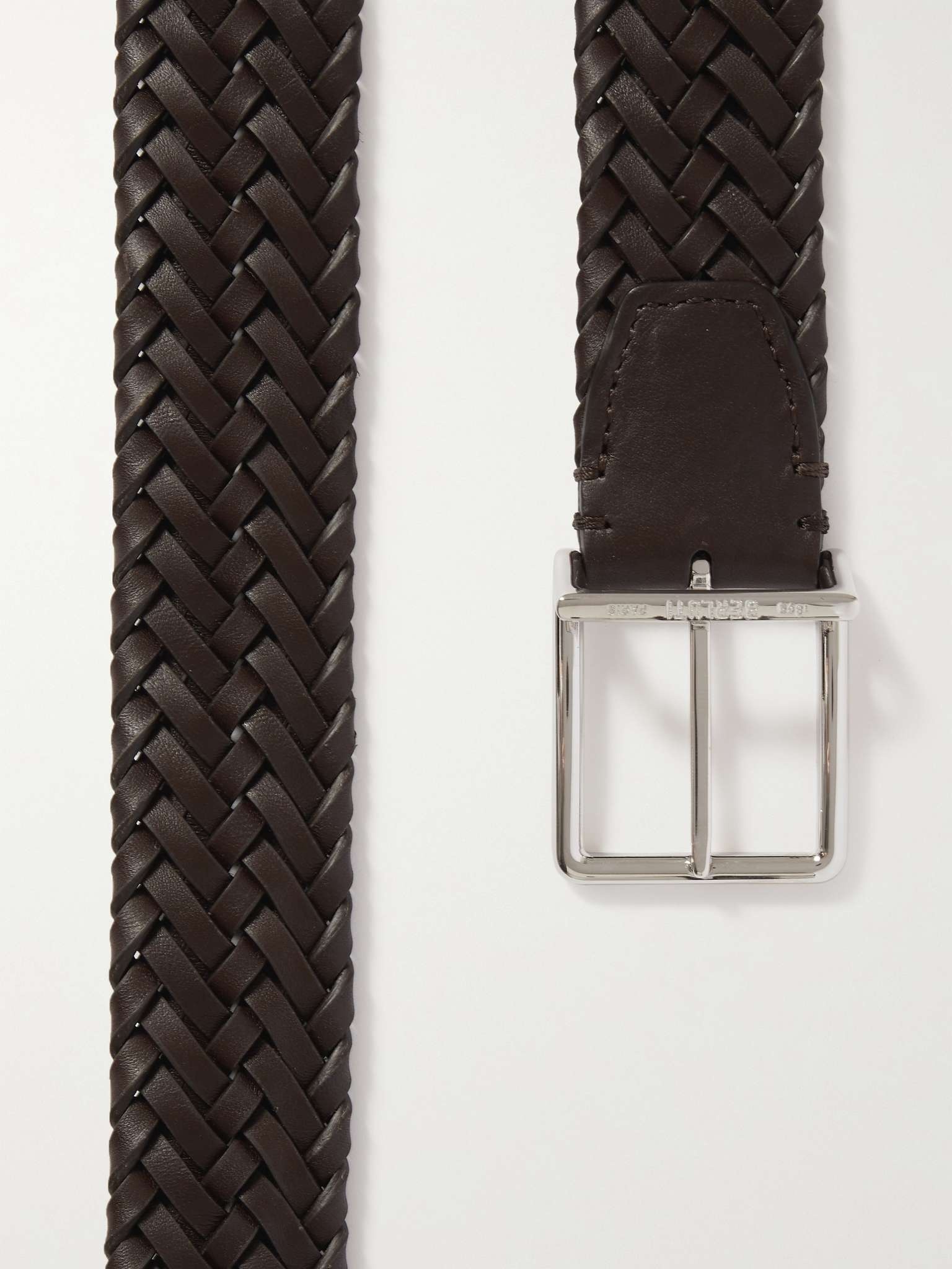 3.5cm Woven Leather Belt - 3