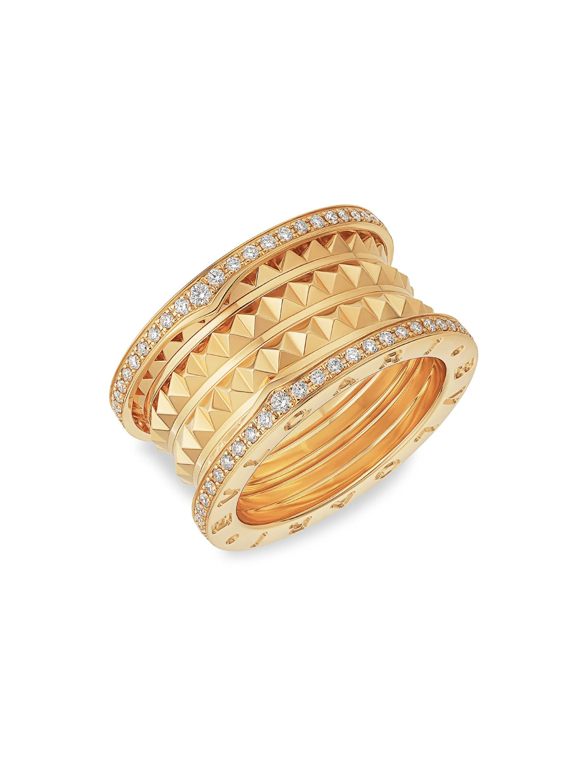 Women's B. zero1 Rock 18K Yellow Gold & Diamond 4-Band Ring - Gold - 1