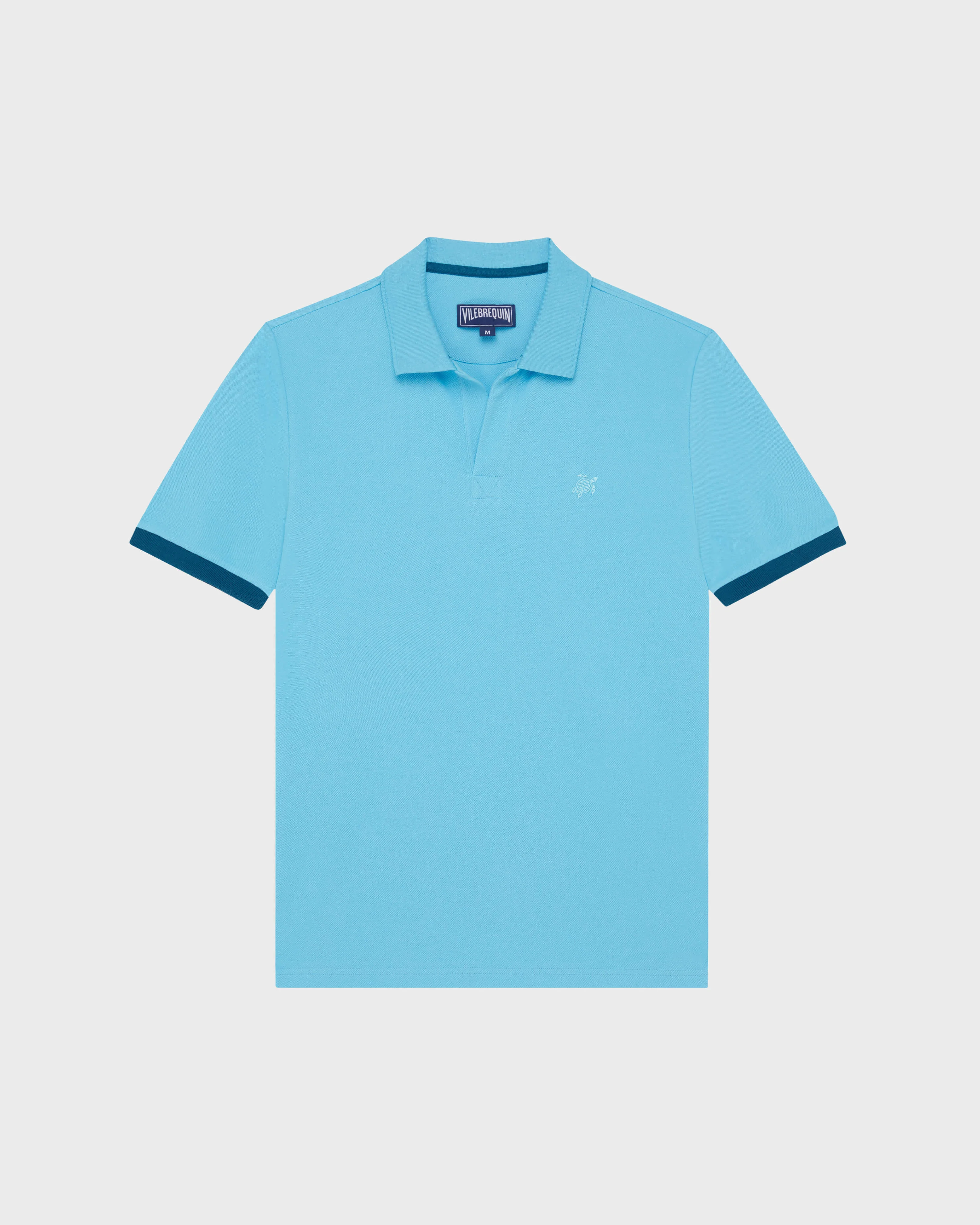 MEN COTTON PIQUE POLO SHIRT SOLID - 1