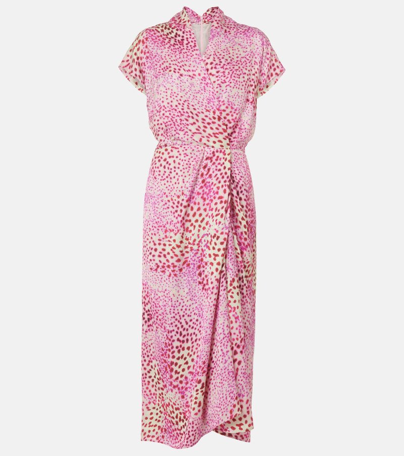 Printed satin midi dress - 1