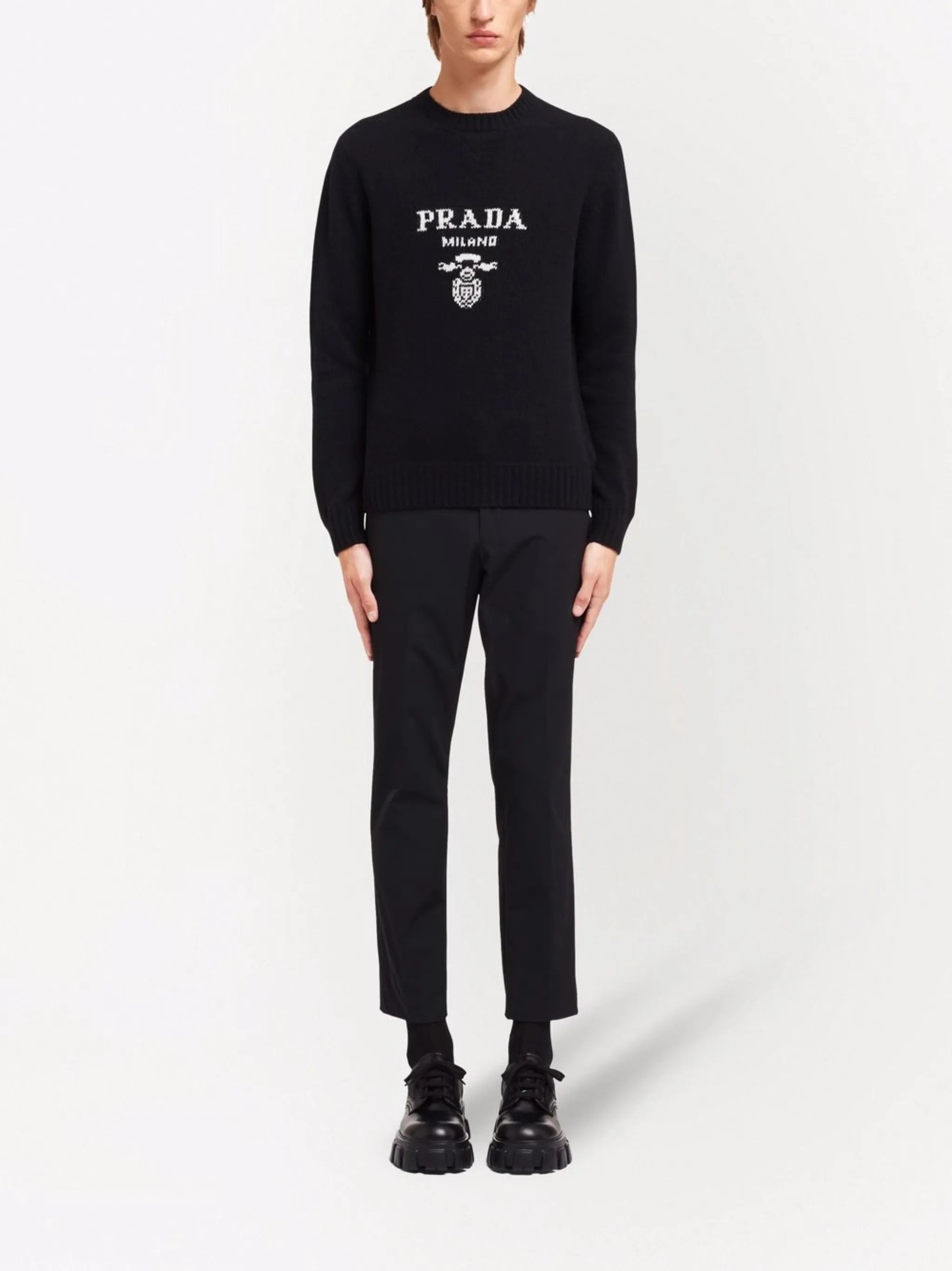 Prada Logo Intarsia Wool-cashmere Jumper - 5