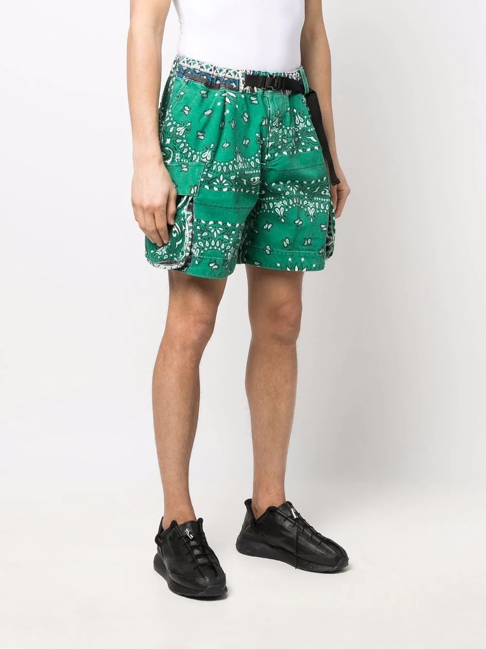 bandana-print deck shorts - 3