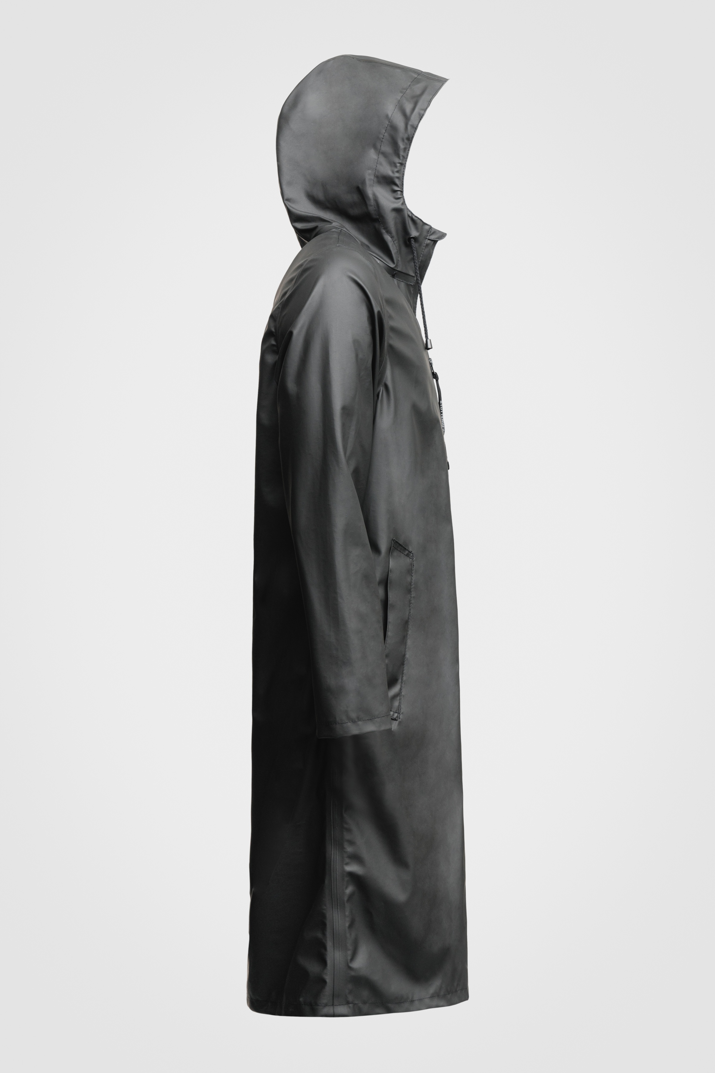 Stockholm Long Lightweight Zip Raincoat Black - 5