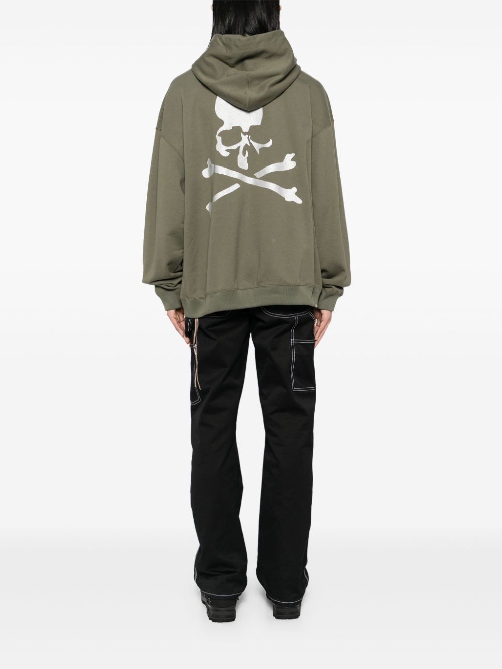 logo print cotton hoodie - 4