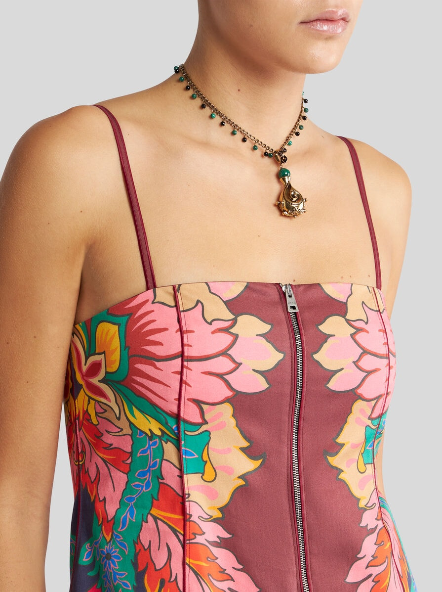 DRESS WITH SCARF-STYLE FLORAL PRINT - 2