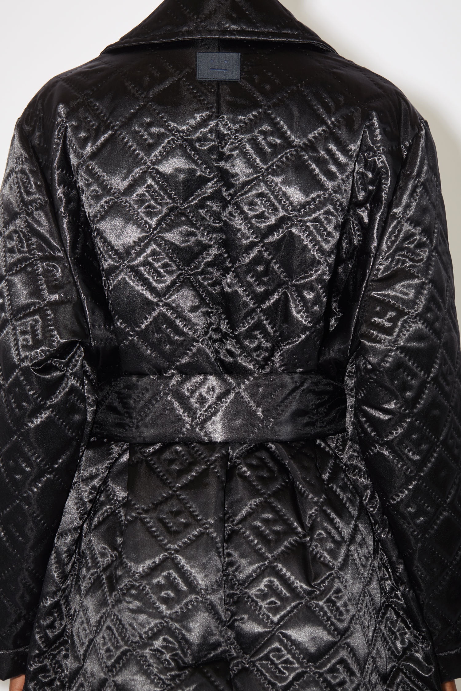 Quilted satin coat - Black - 6