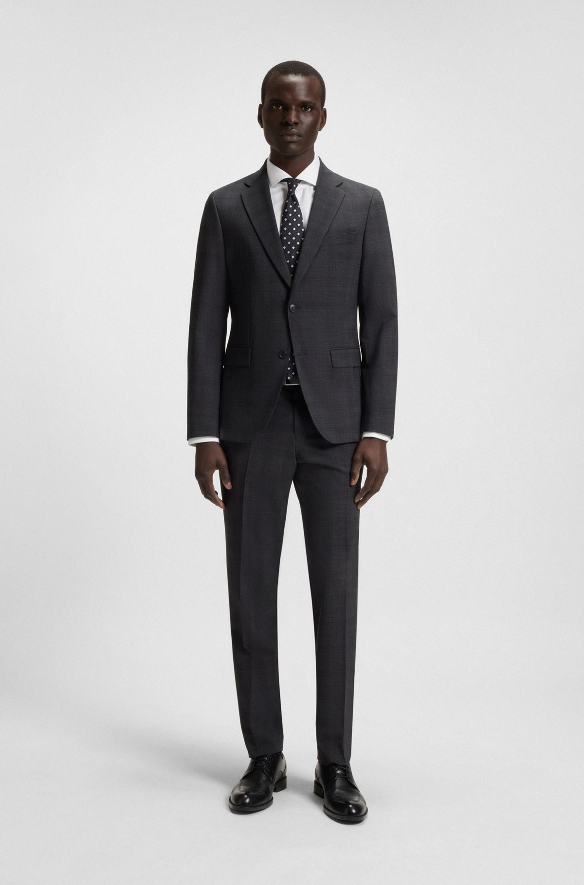 SLIM-FIT SHIRT IN MICRO-STRUCTURED ITALIAN COTTON - 4