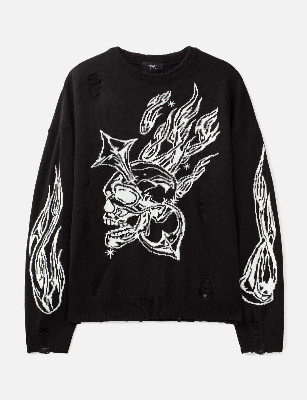 CHROME SKULL KNIT SWEATER - 1