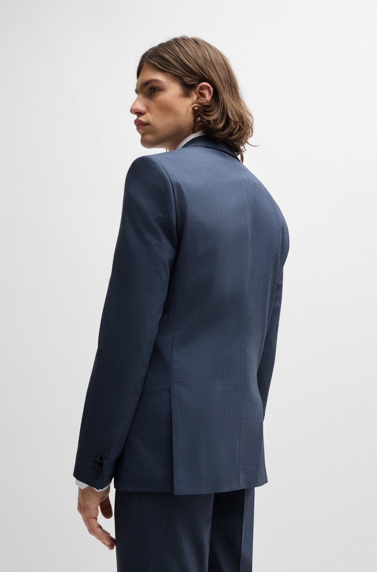 EXTRA-SLIM-FIT JACKET IN HOUNDSTOOTH STRETCH FABRIC - 4