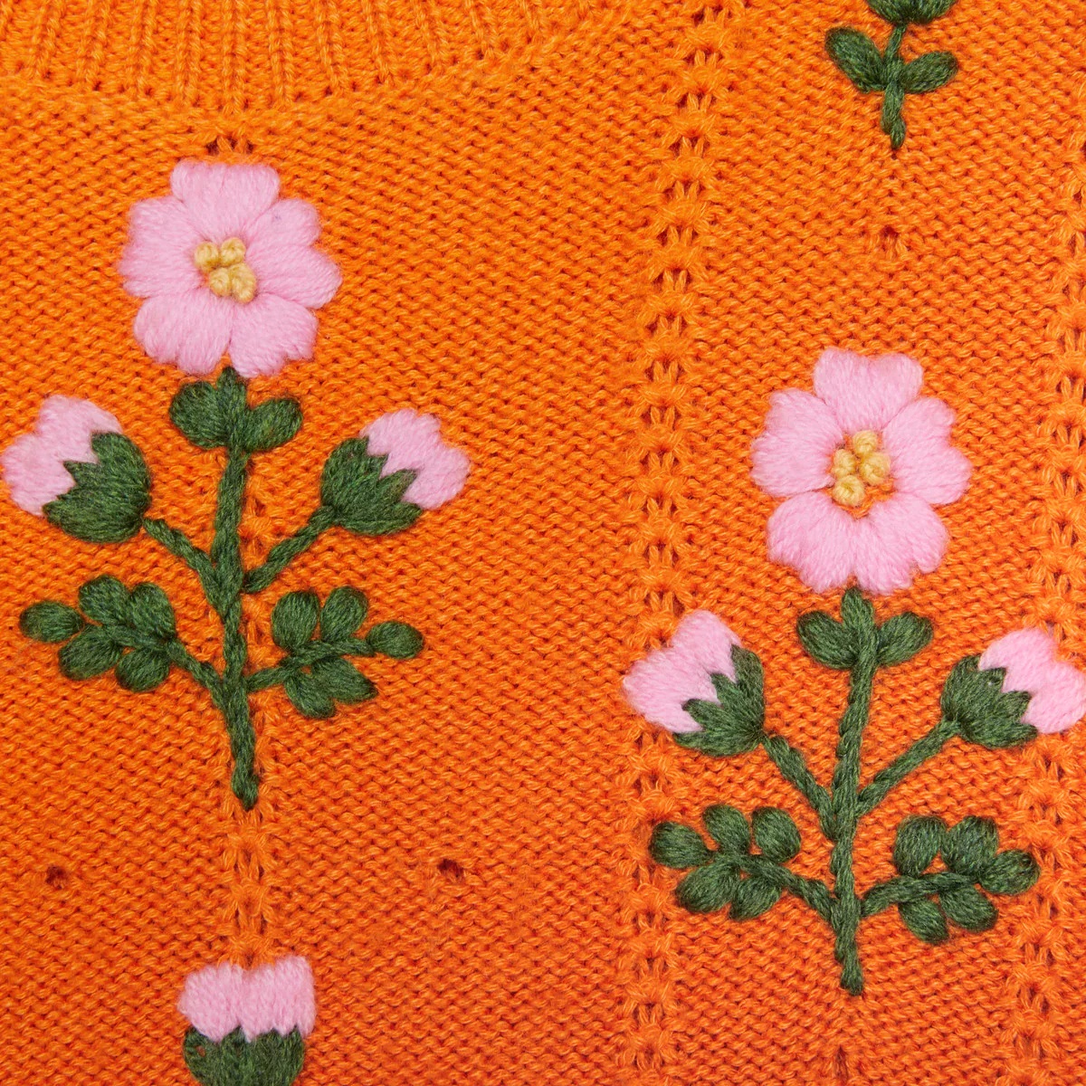 Floral wool and cotton knit - 6