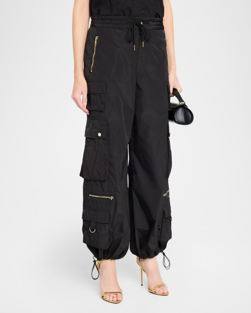 Wide-Leg Drawcord Cargo Pants 4