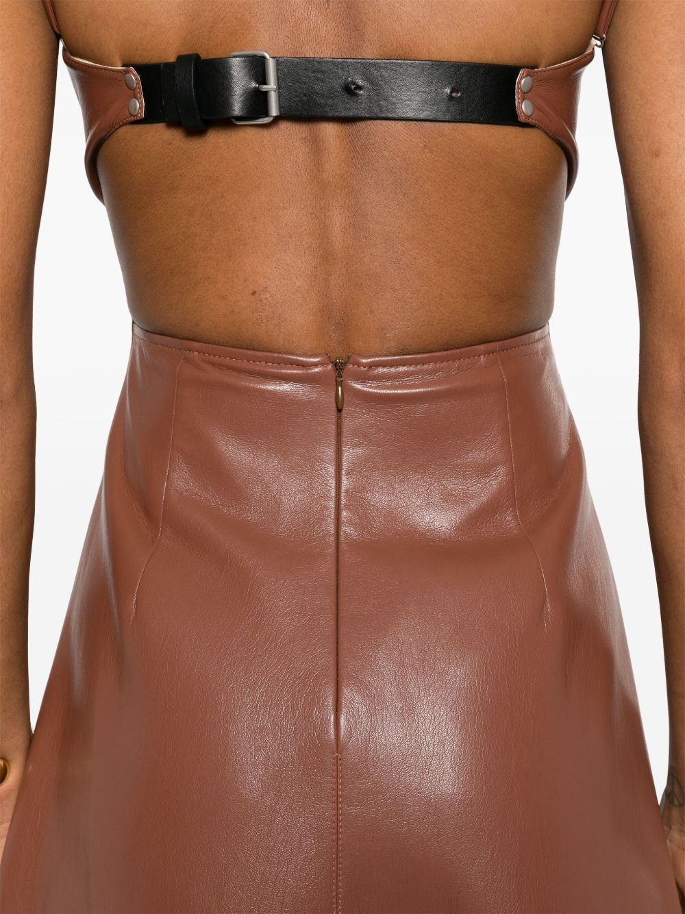 faux-leather midi dress - 5