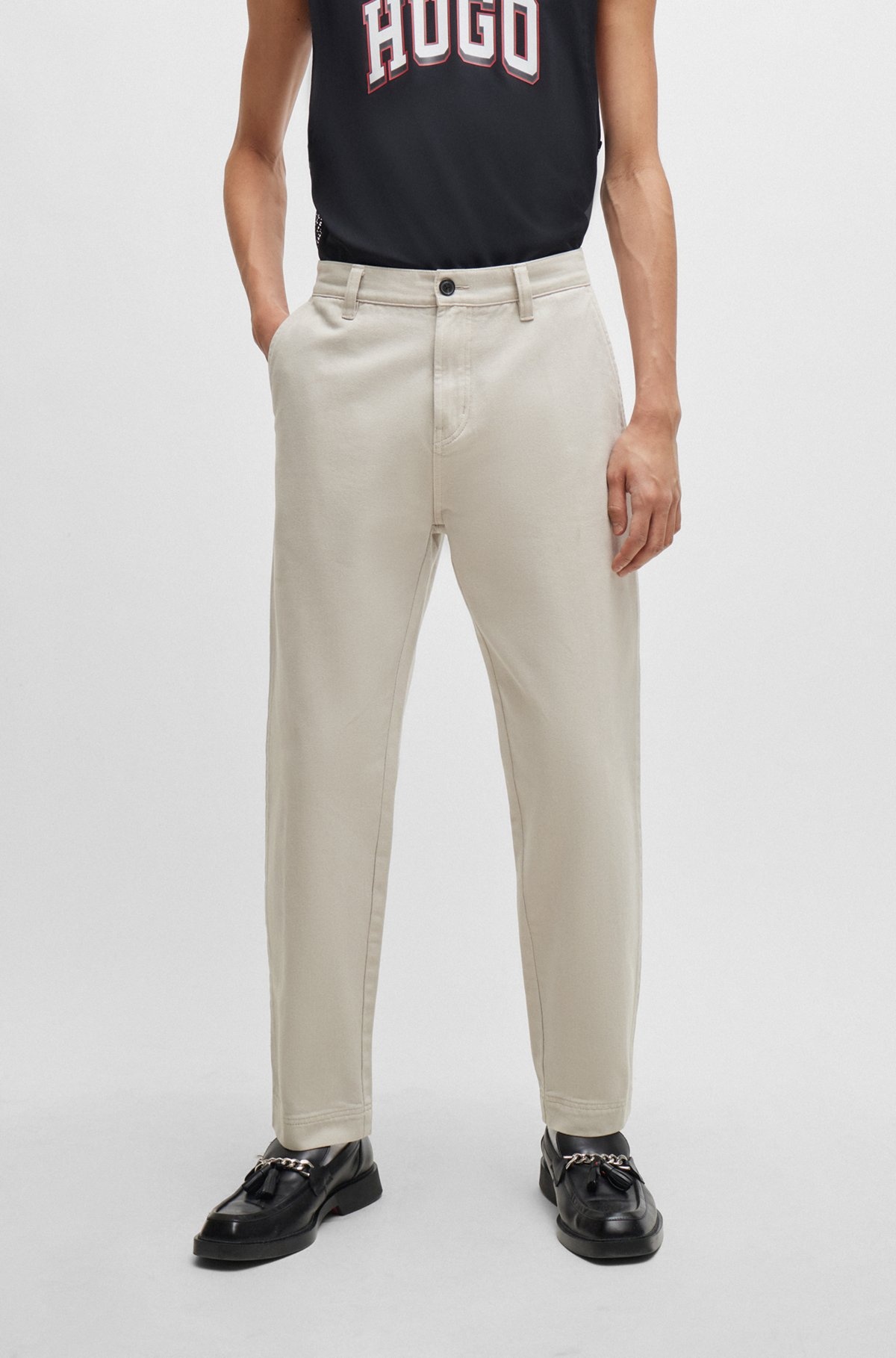 TAPERED-FIT CHINOS IN COTTON GABARDINE - 2