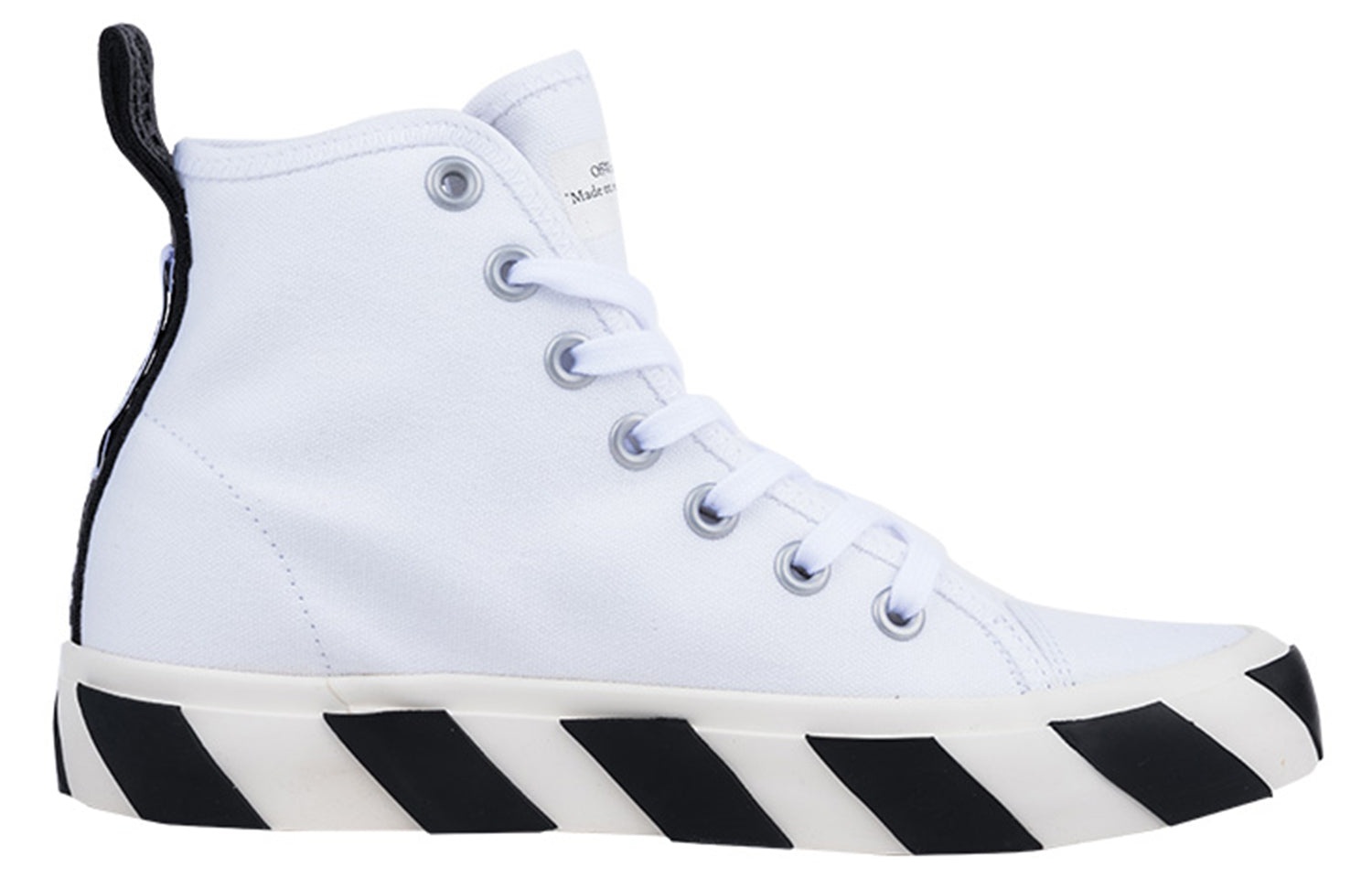 Off-White Mid Top Vulcanized Canvas Shoes Black/White OMIA119F21FAB0010110 - 2