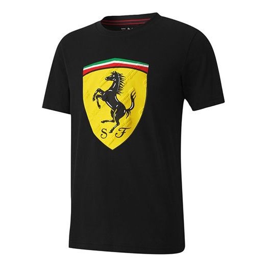 PUMA Ferrari Race Big Shieldtee+ Printing Short Sleeve Black 597956-02 - 1