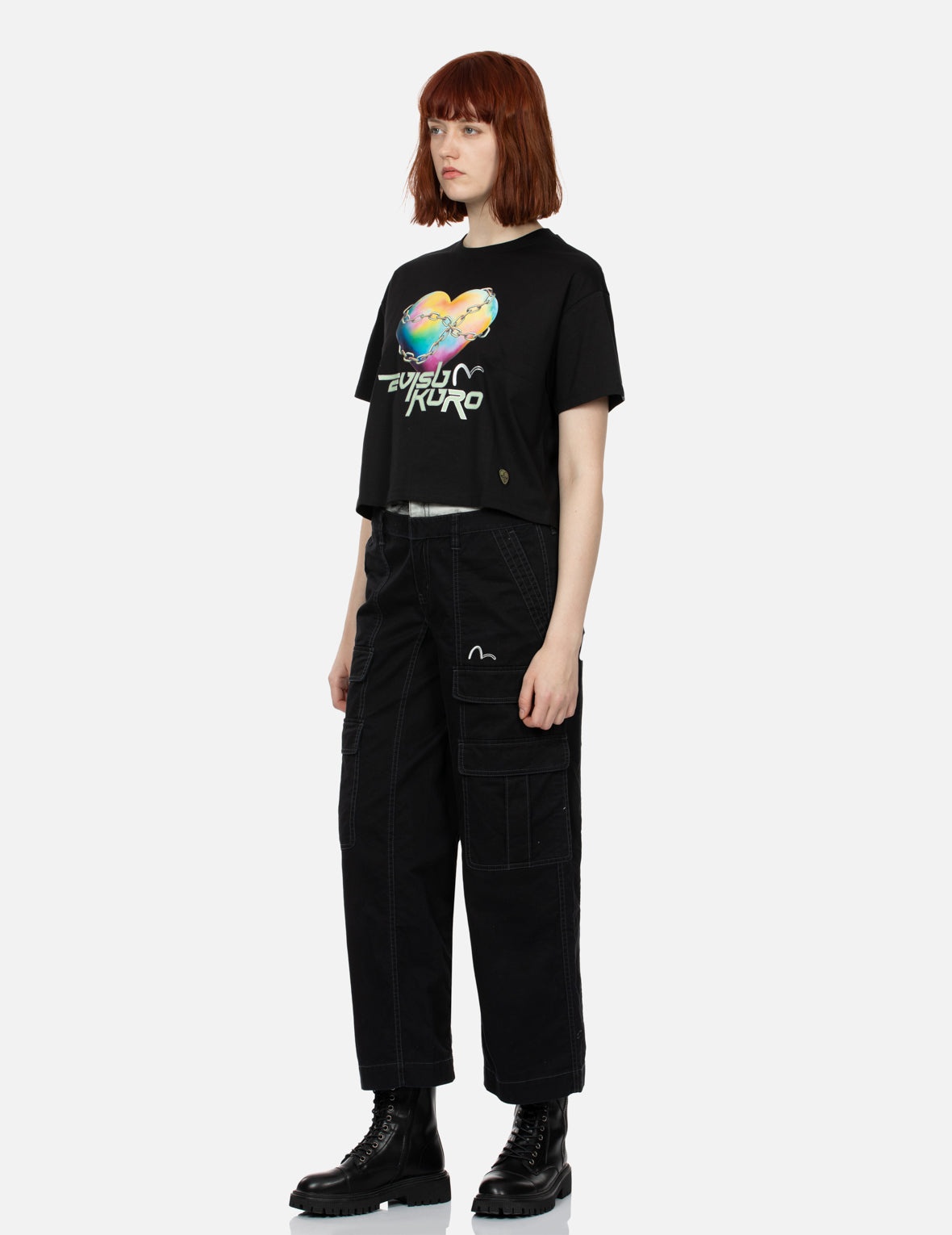 Y2K Holographic Heart-Shaped Earth Print Loose Fit T-shirt - 3