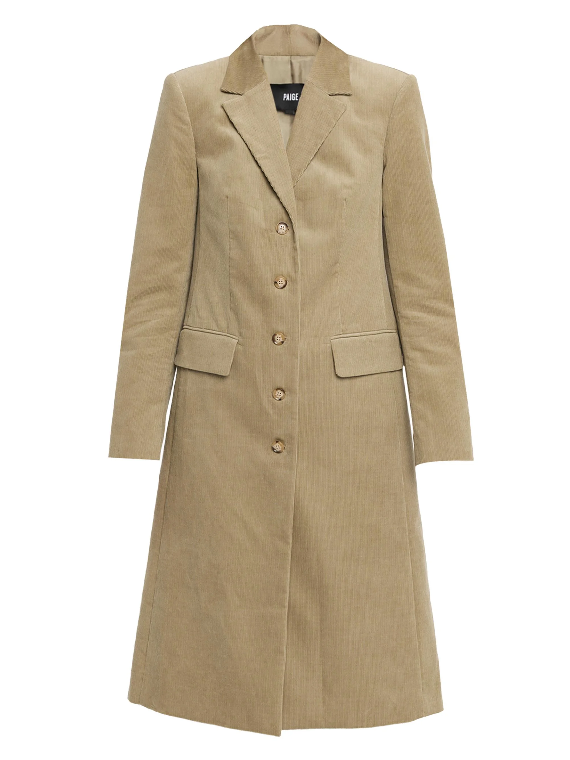 Women's Trexi Long Corduroy Coat - Olive - 1