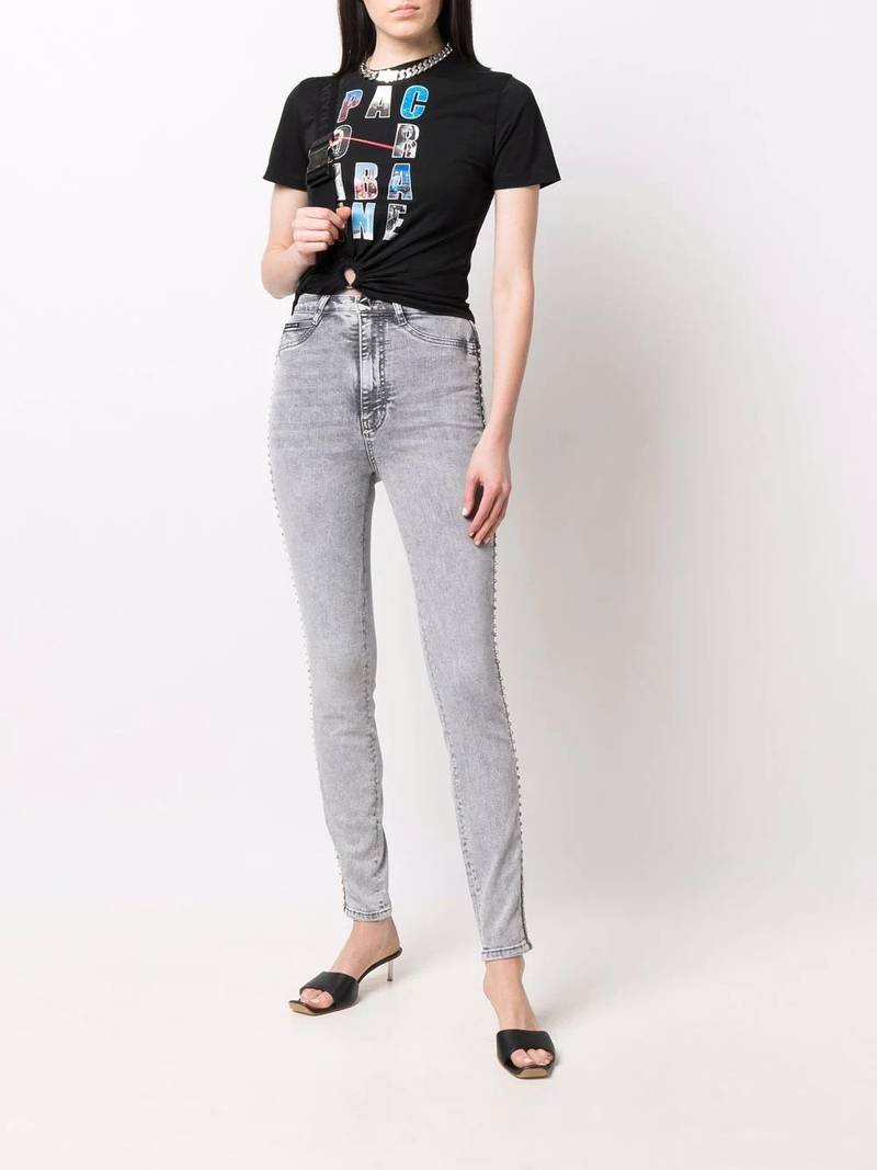 PHILIPP PLEIN gemstone high-waist jeggings outlook