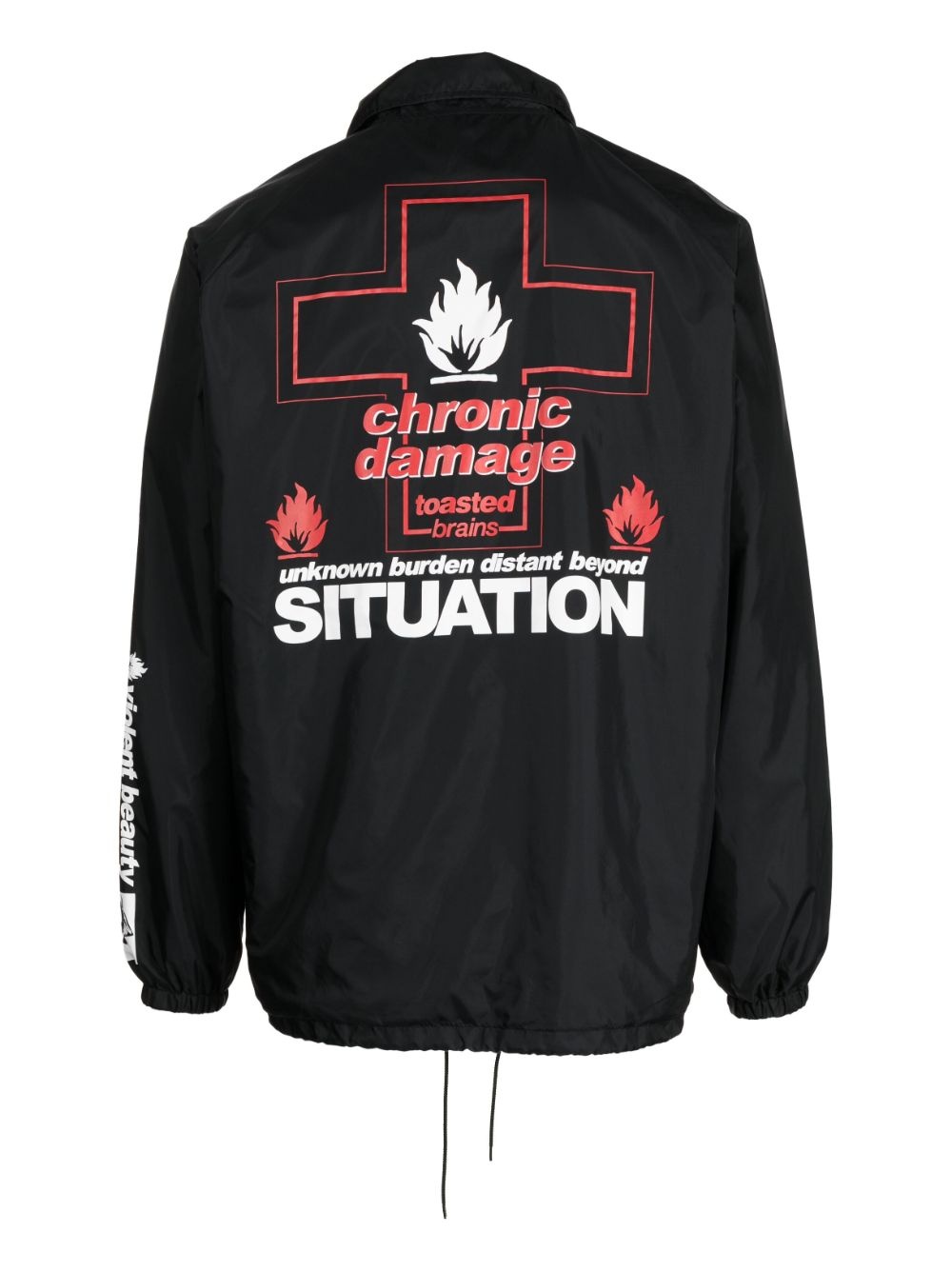 graphic-print shirt jacket - 2