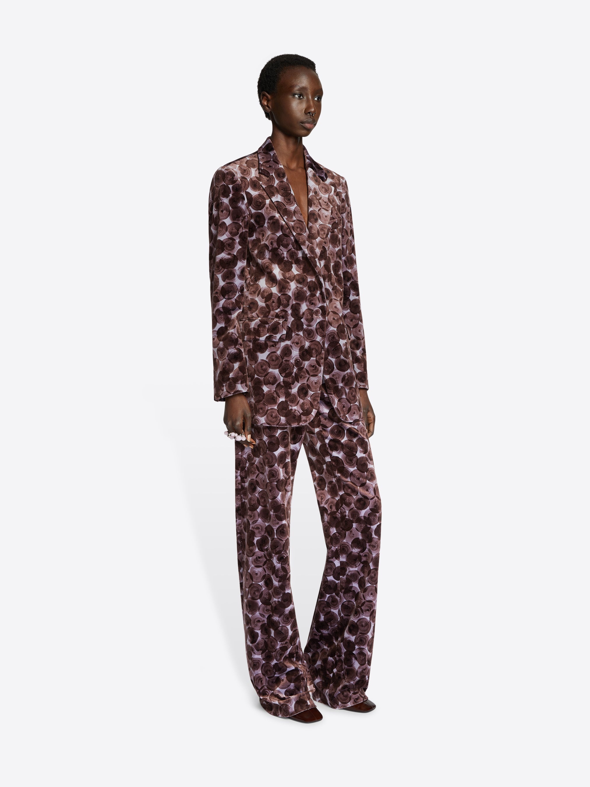 PRINTED VELVET PANTS - 3