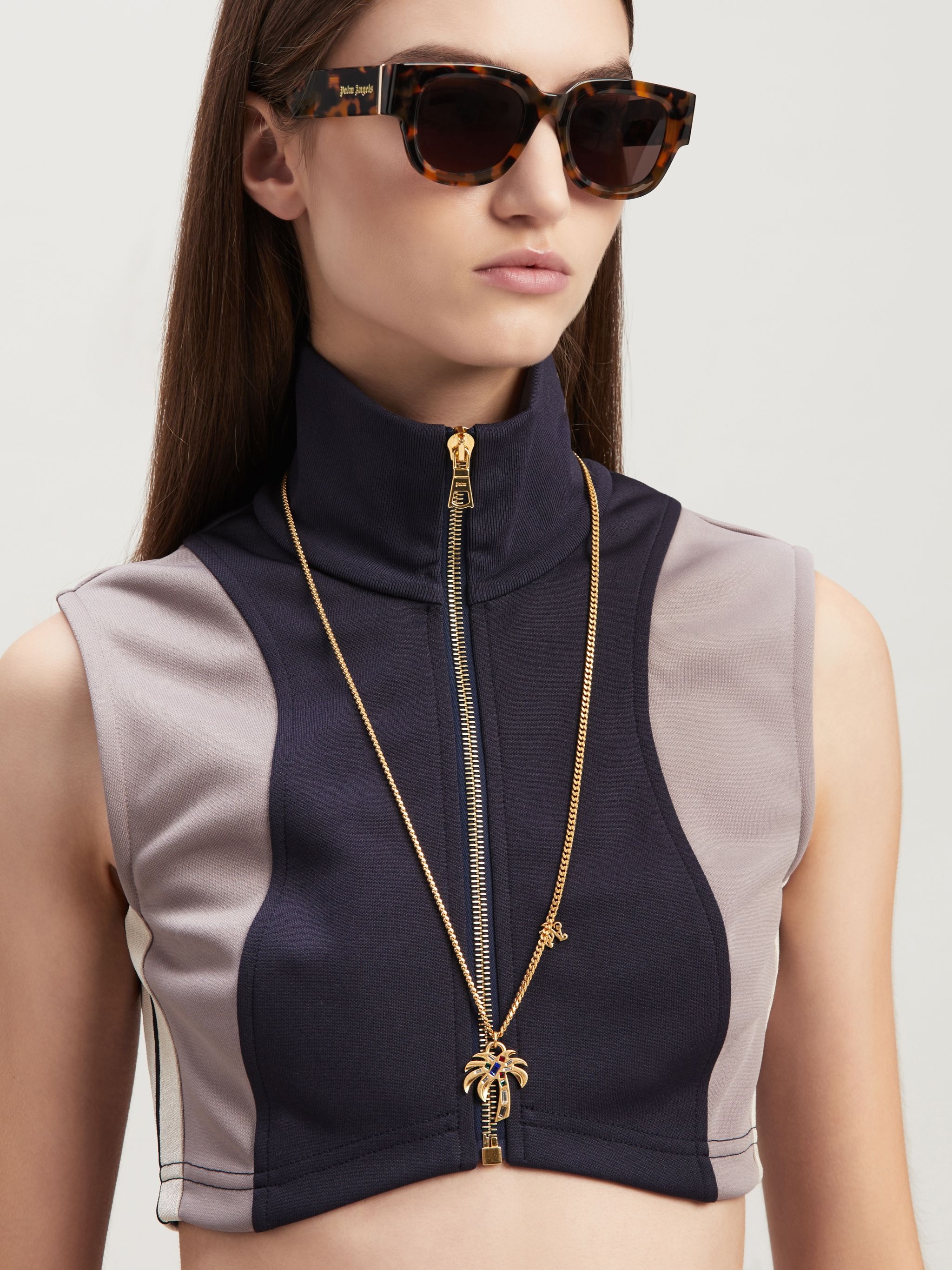 Monogram Colorblock Cropped Track Vest - 6