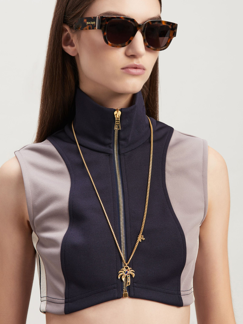 Monogram Colorblock Cropped Track Vest 6