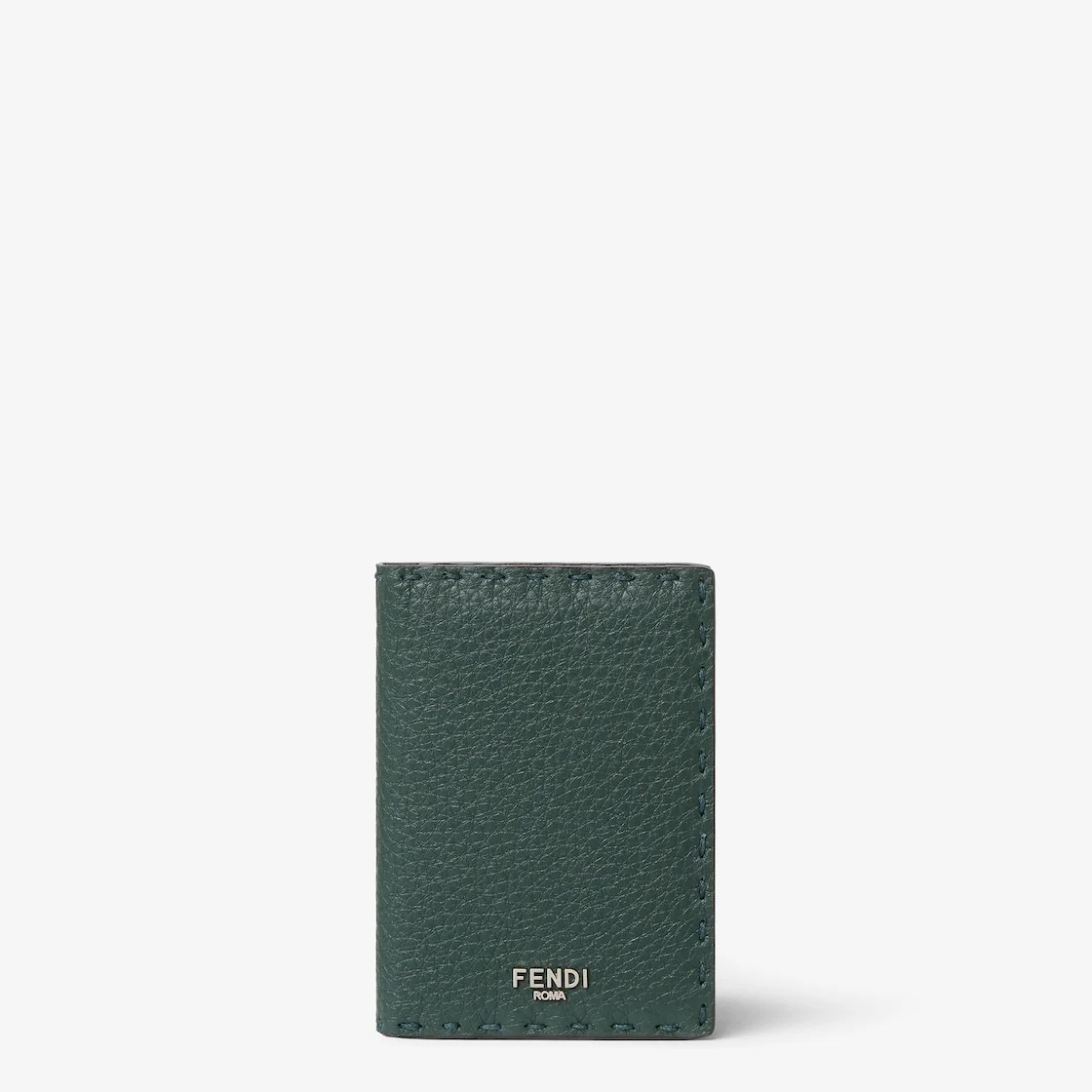 Card Holder Selleria Dark green Selleria card holder with 104 hand-sewn stitches - 1