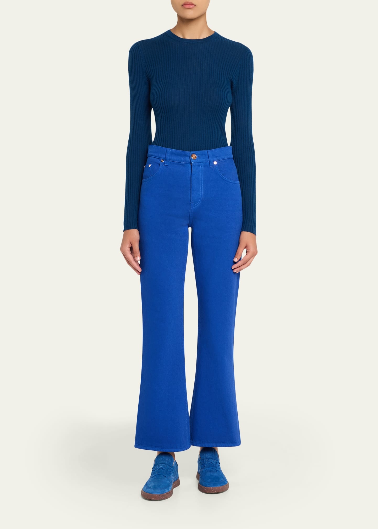 Browning Long-Sleeve Cashmere-Silk Top - 2