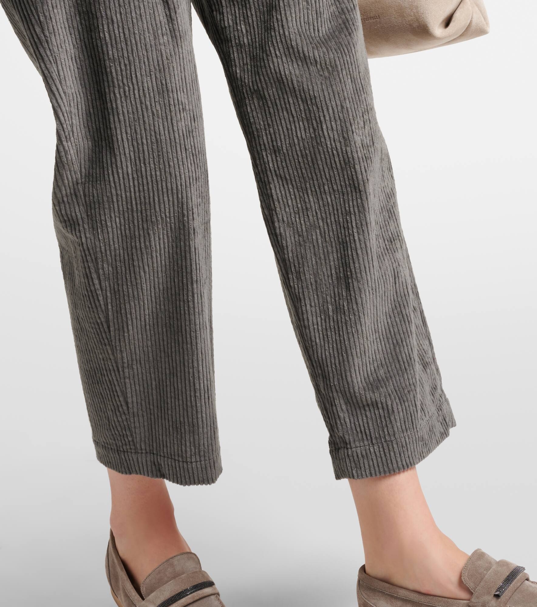 Pleated cotton straight pants - 5