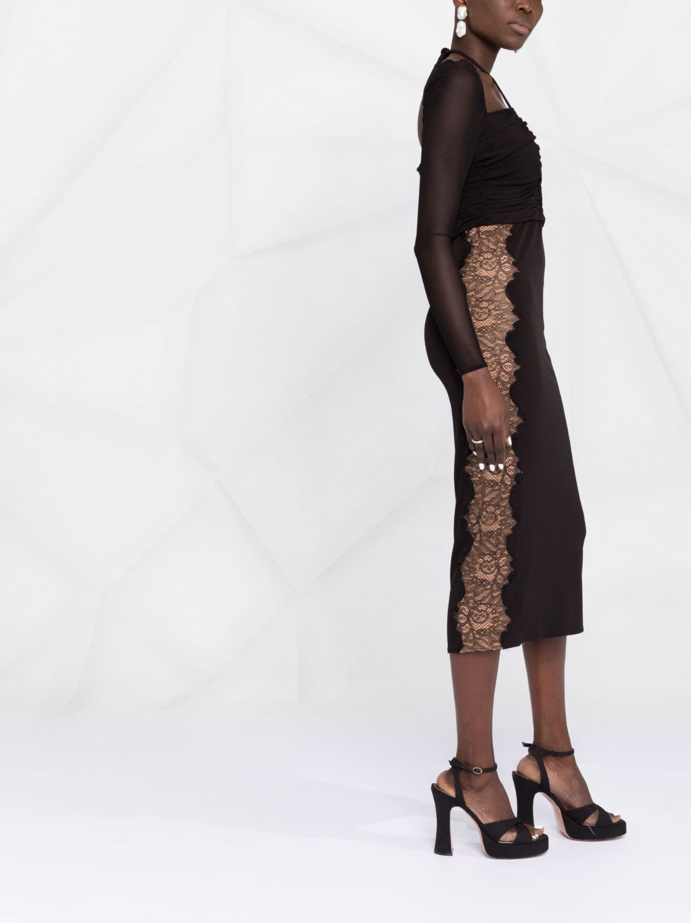 cut-out jersey dress - 6