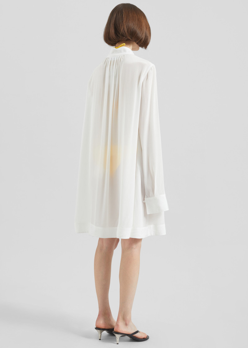 Nazare Fluid Shirt Dress - White 9