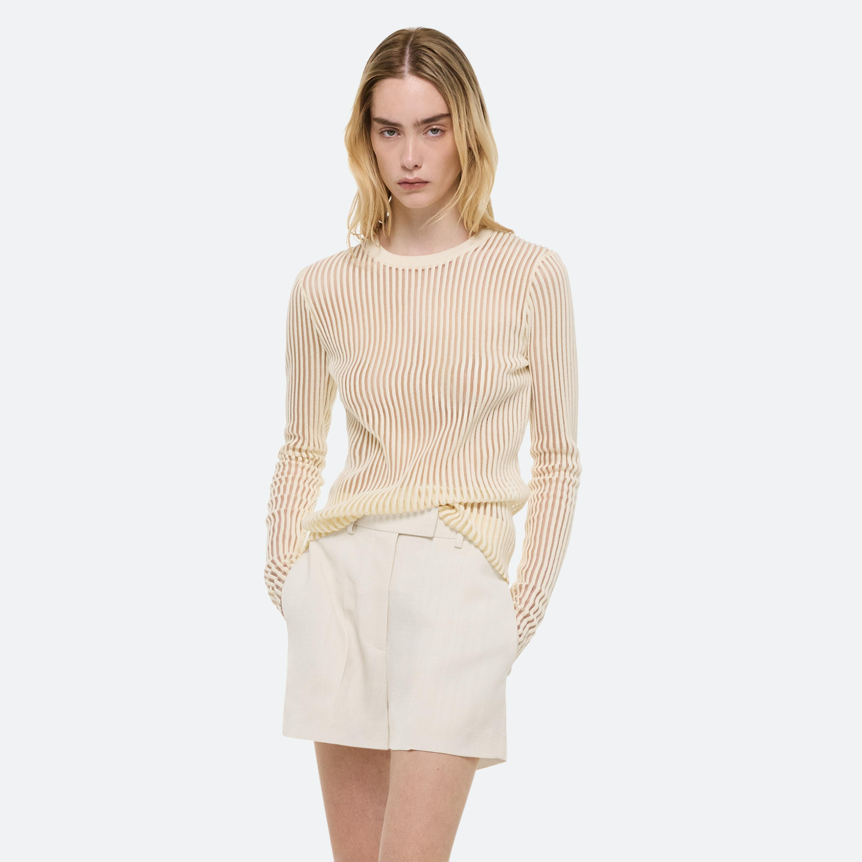 SPACED SHEER CREWNECK - 8