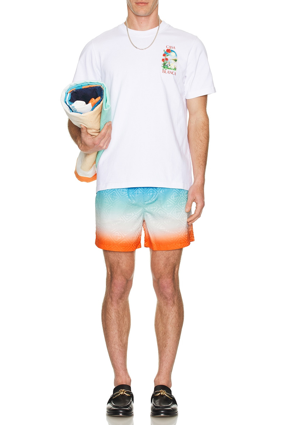 Printed Jacquard Swim Shorts - 6