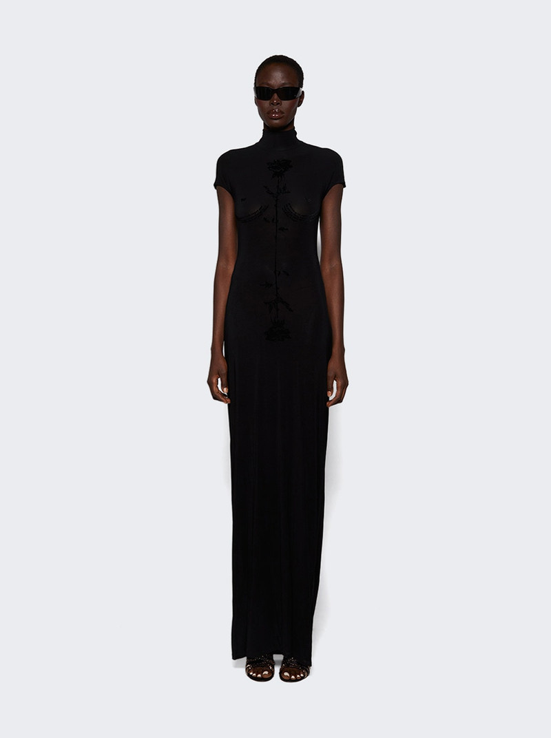 Jean Paul Gaultier Viscose Jersey Long Dress Black outlook
