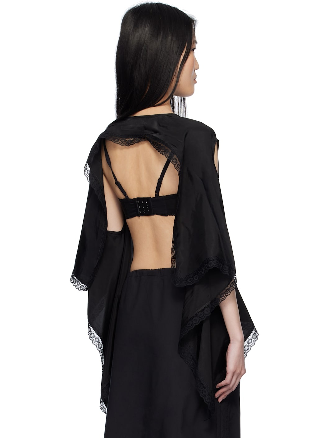 Black Bra Point Square Blouse - 3