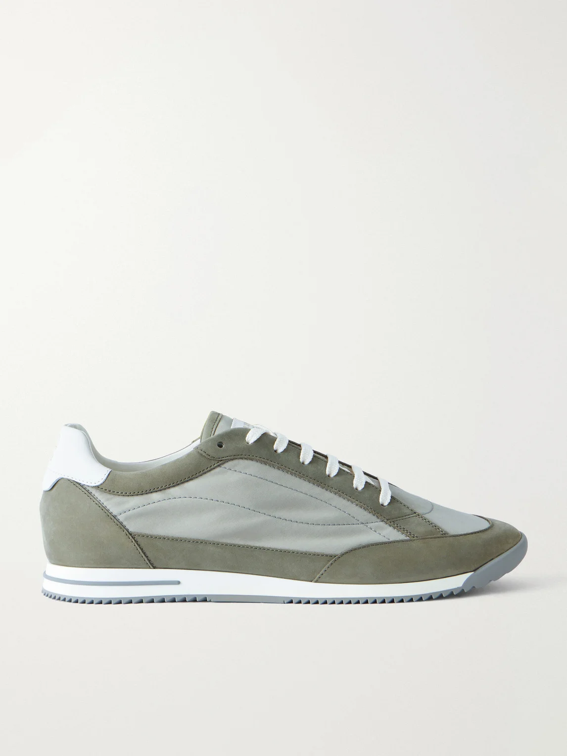 Suede-Trimmed Canvas Sneakers - 1