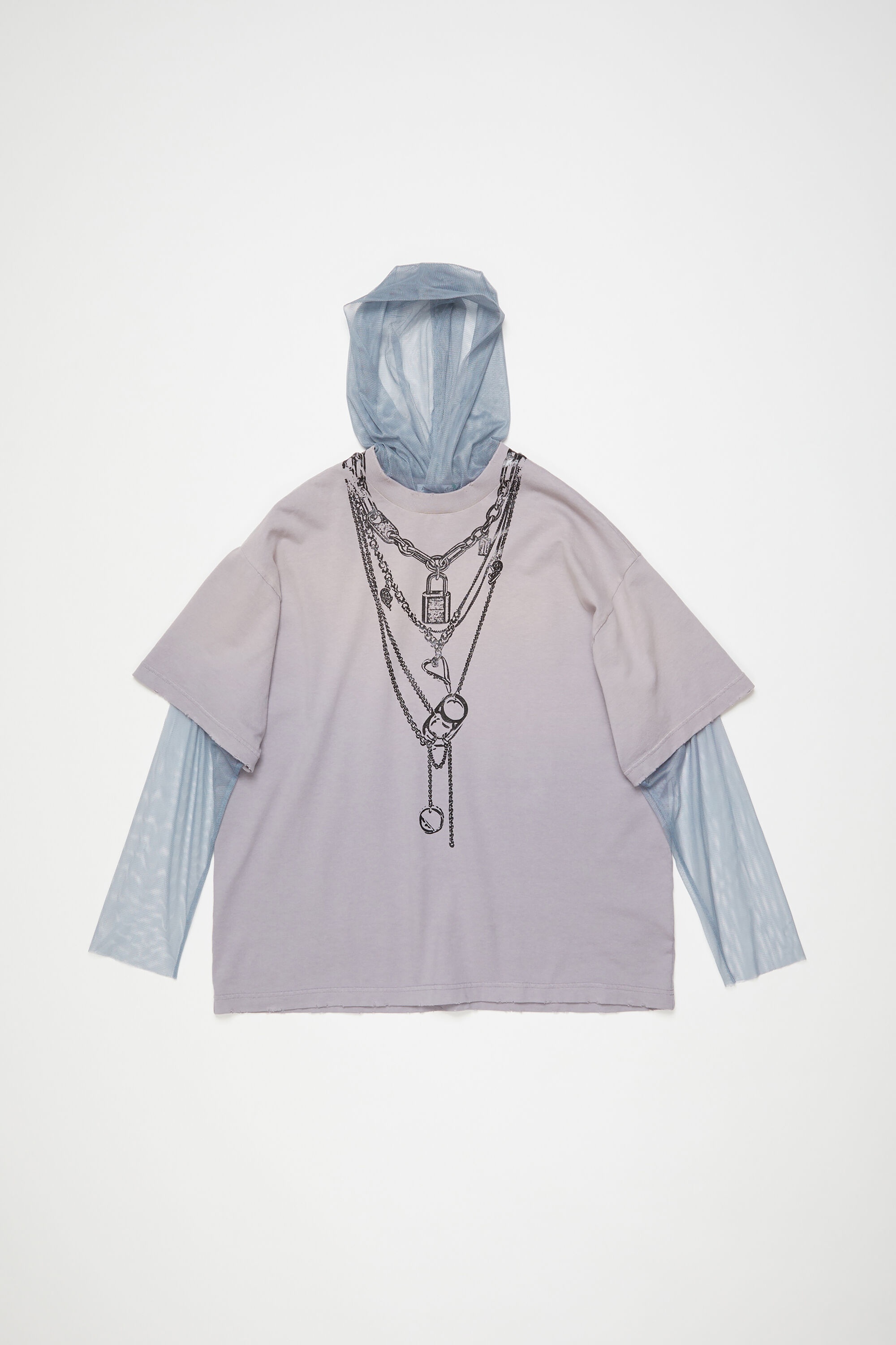 T-shirt layered mesh - Warm Grey - 5