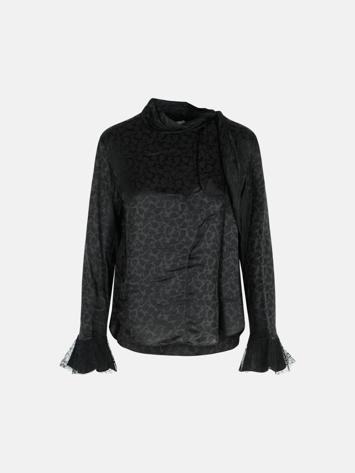 'RAPHAELLA BLOUSE IN SILK AND BLACK VISCOSE - 1