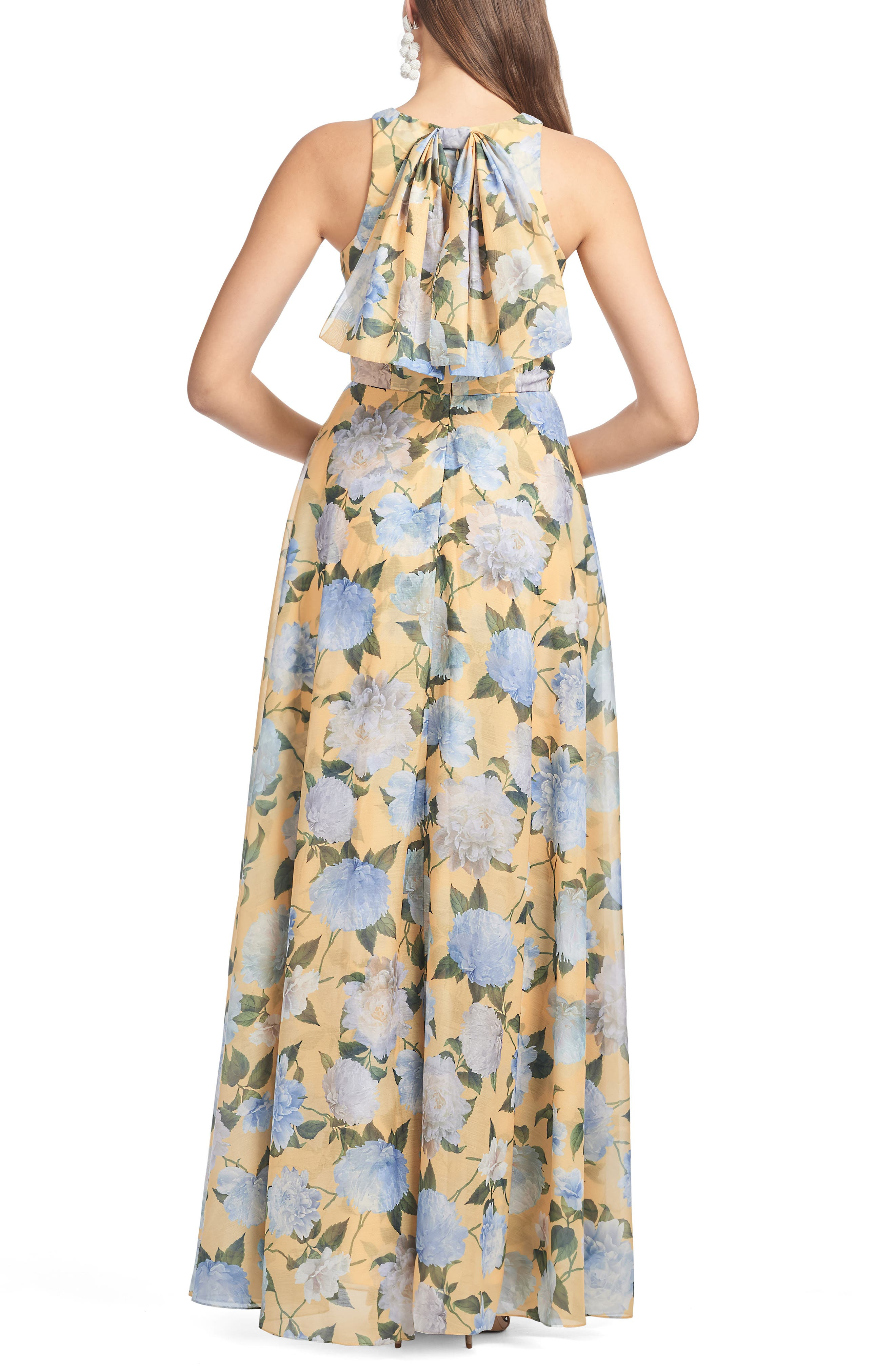 Sachin & Babi Kate Floral Print Sleeveless Gown in Sun And Sea Peonies at Nordstrom - 2