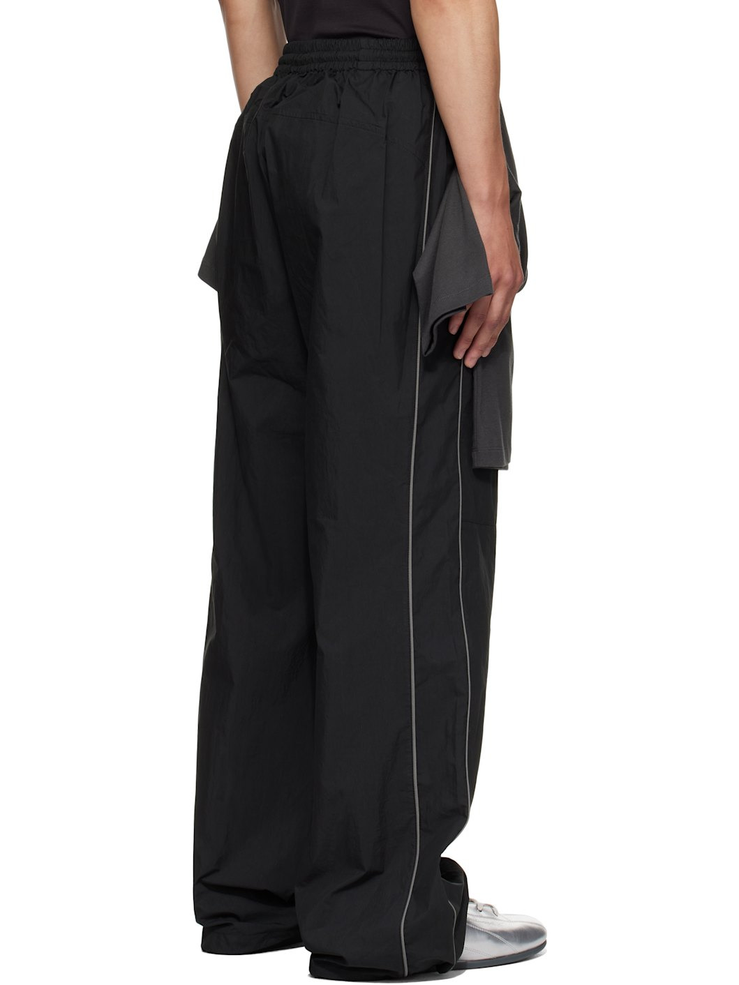 Black Layered Track Pants - 3